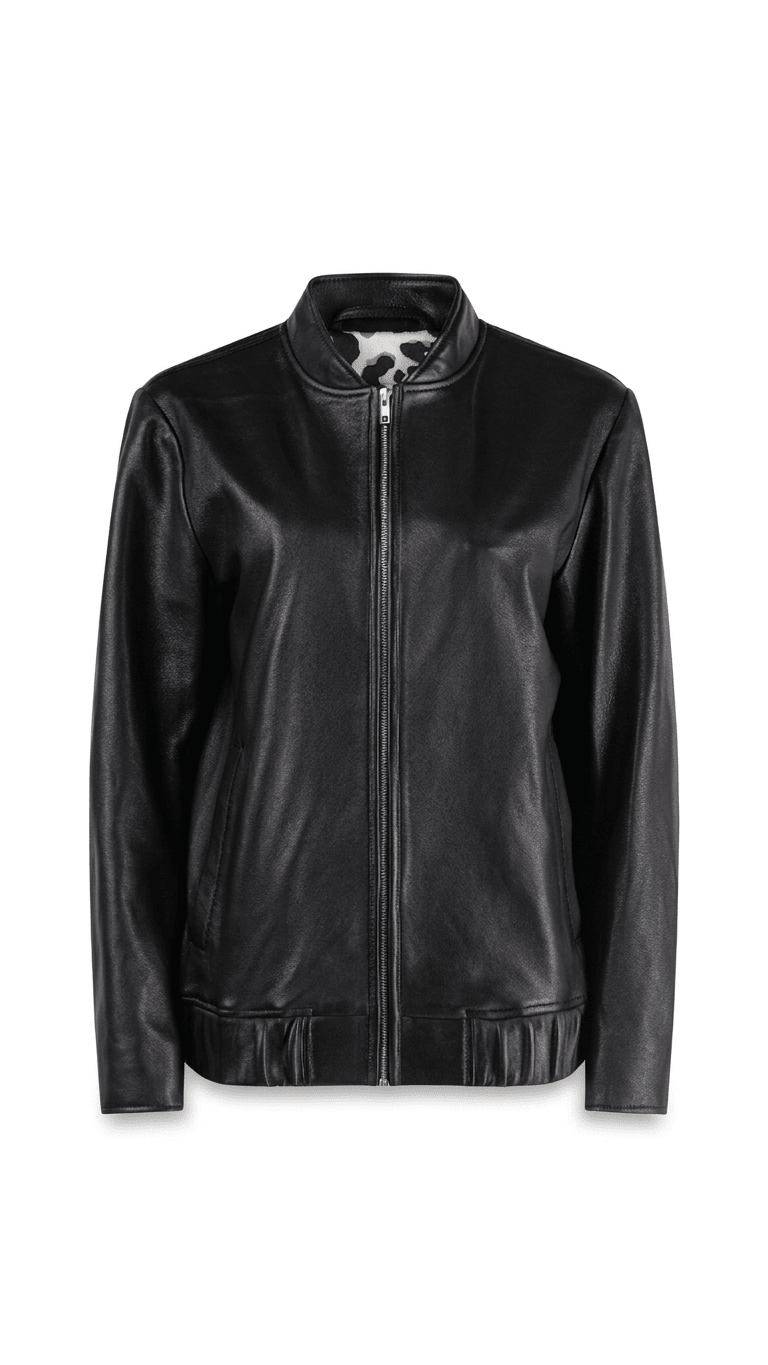 BOMBER LEATHER JACKET - OS
