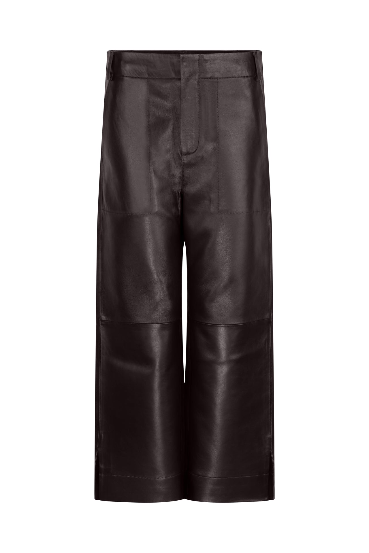 ESPRESSO WIDE LEG LEATHER PANT