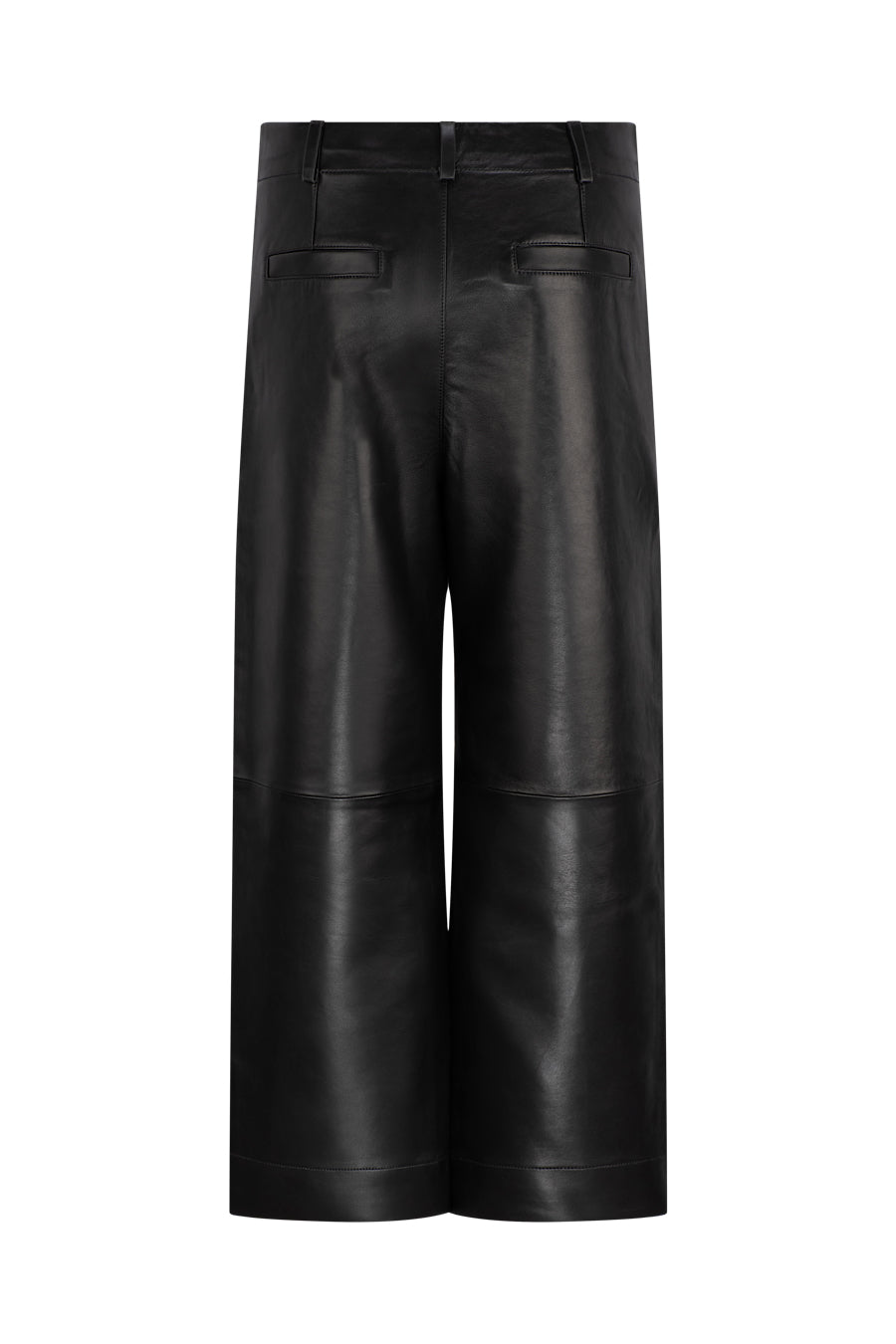 BLACK WIDE LEG LEATHER PANT - OLIVIA SHEED