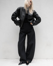 BOMBER LEATHER JACKET - OLIVIA SHEED