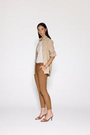 CAMEL STRETCH LEATHER BOYFRIEND - OLIVIA SHEED