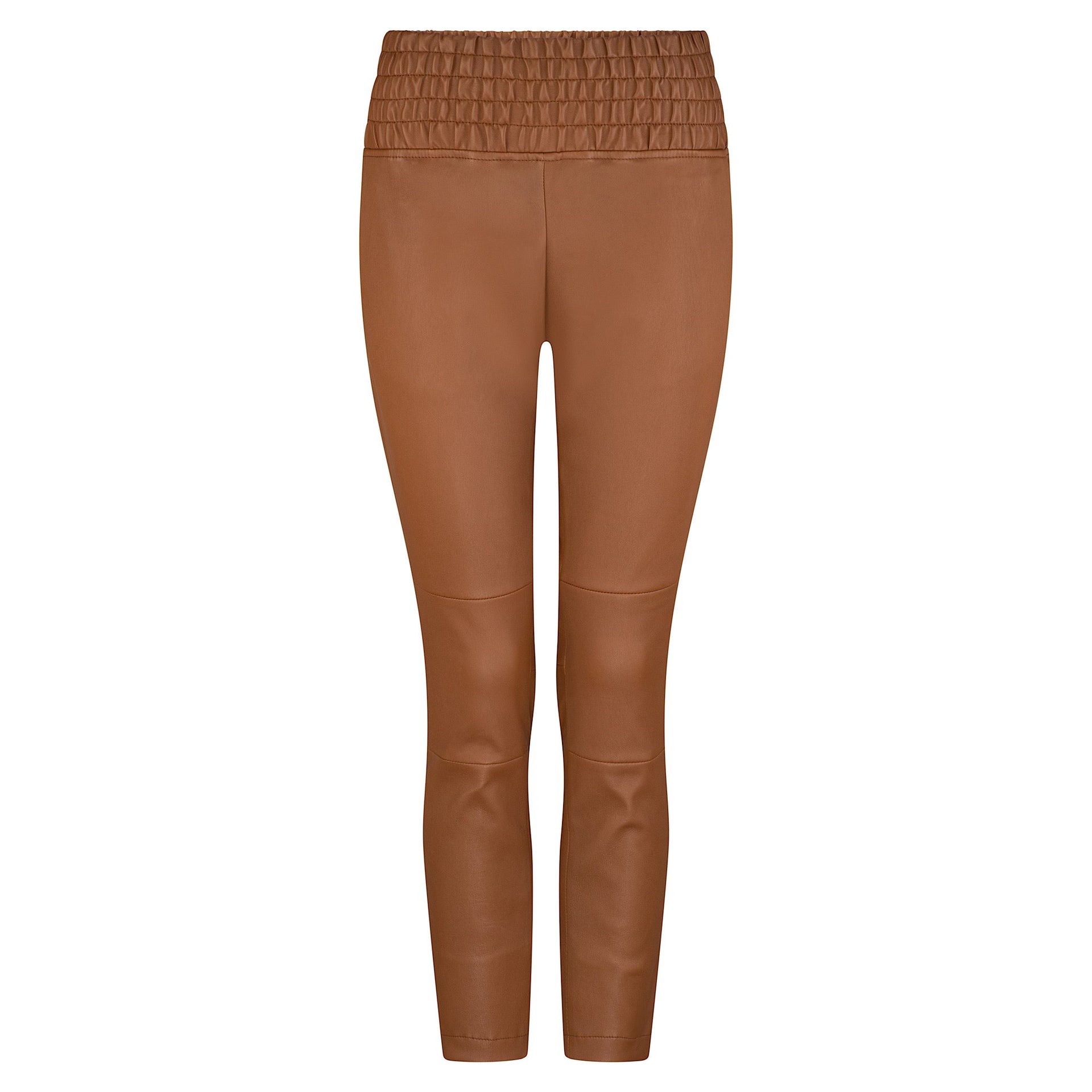 CAMEL STRETCH LEATHER JOGGER - OLIVIA SHEED
