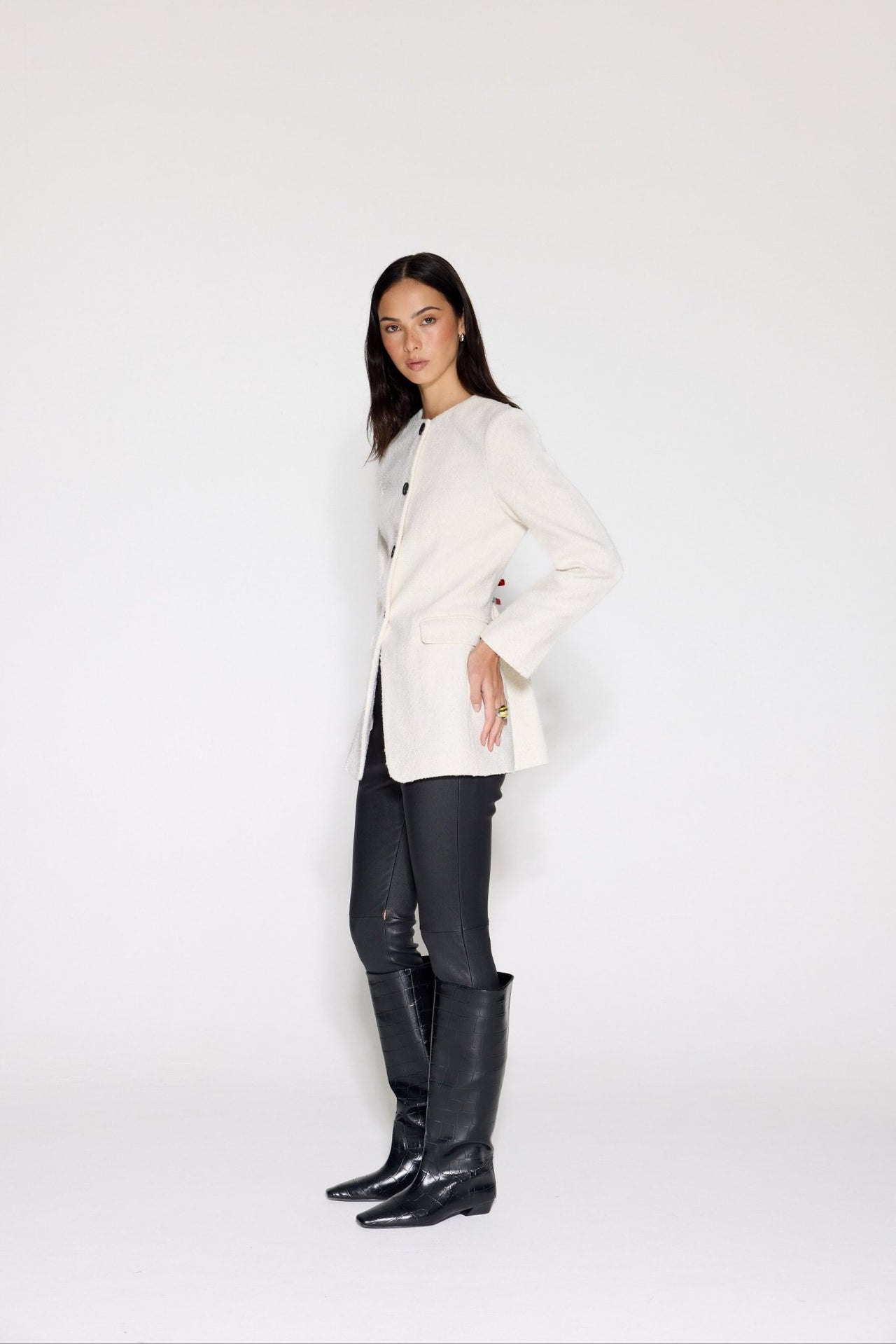 CIGARETTE STRETCH LEATHER PANT - OLIVIA SHEED