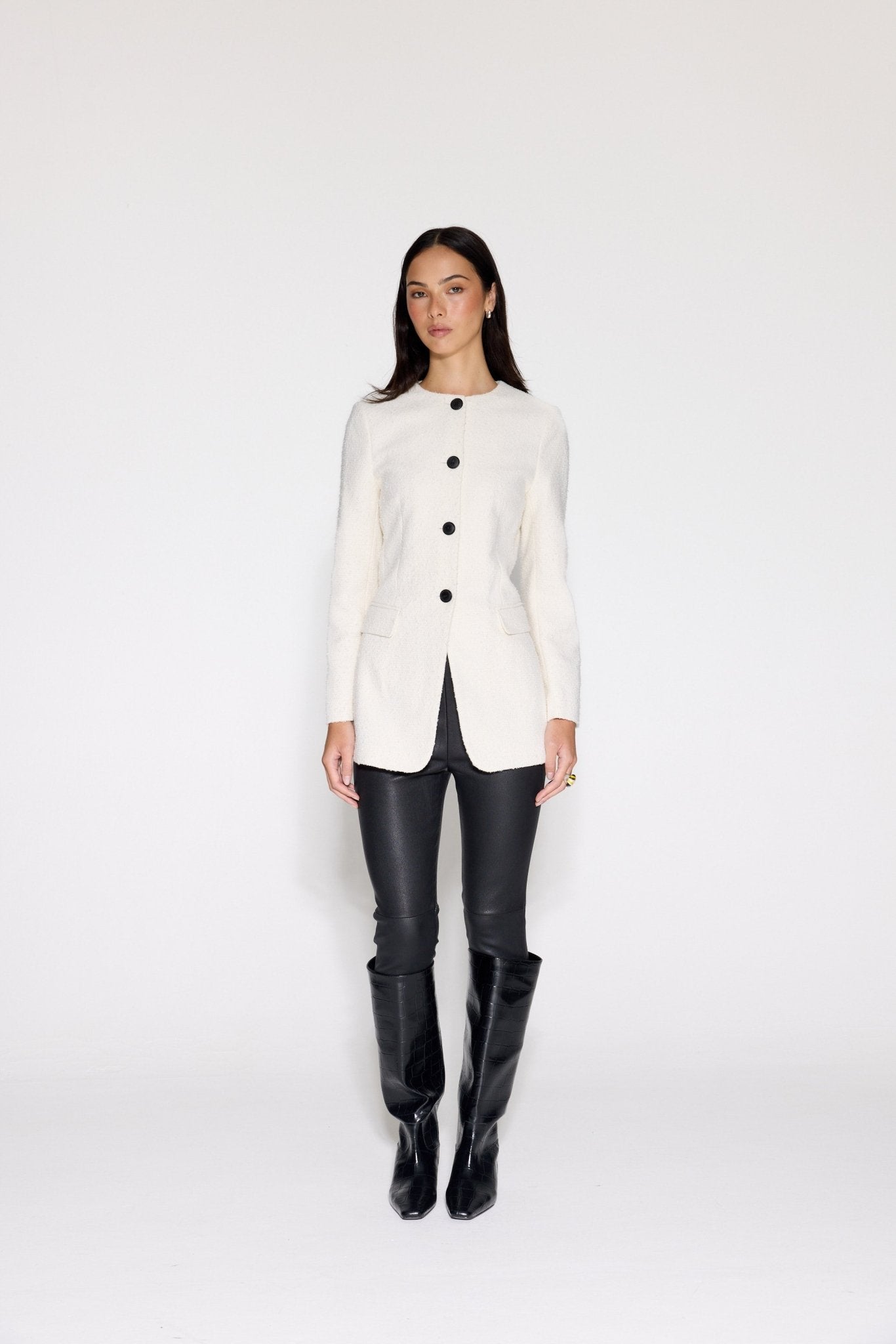 CIGARETTE STRETCH LEATHER PANT - OLIVIA SHEED