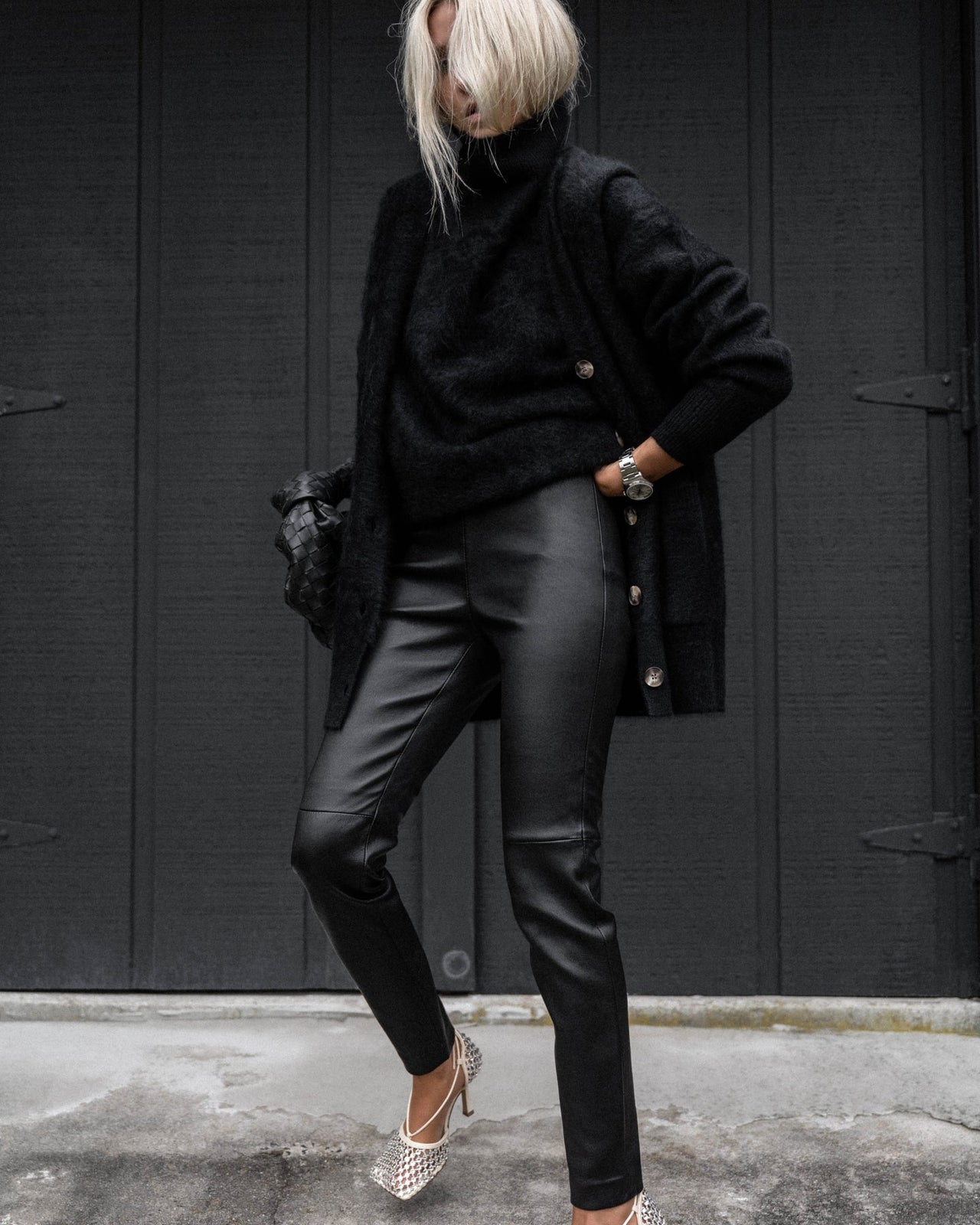 CIGARETTE STRETCH LEATHER PANT - OLIVIA SHEED