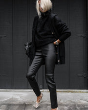 CIGARETTE STRETCH LEATHER PANT - OLIVIA SHEED