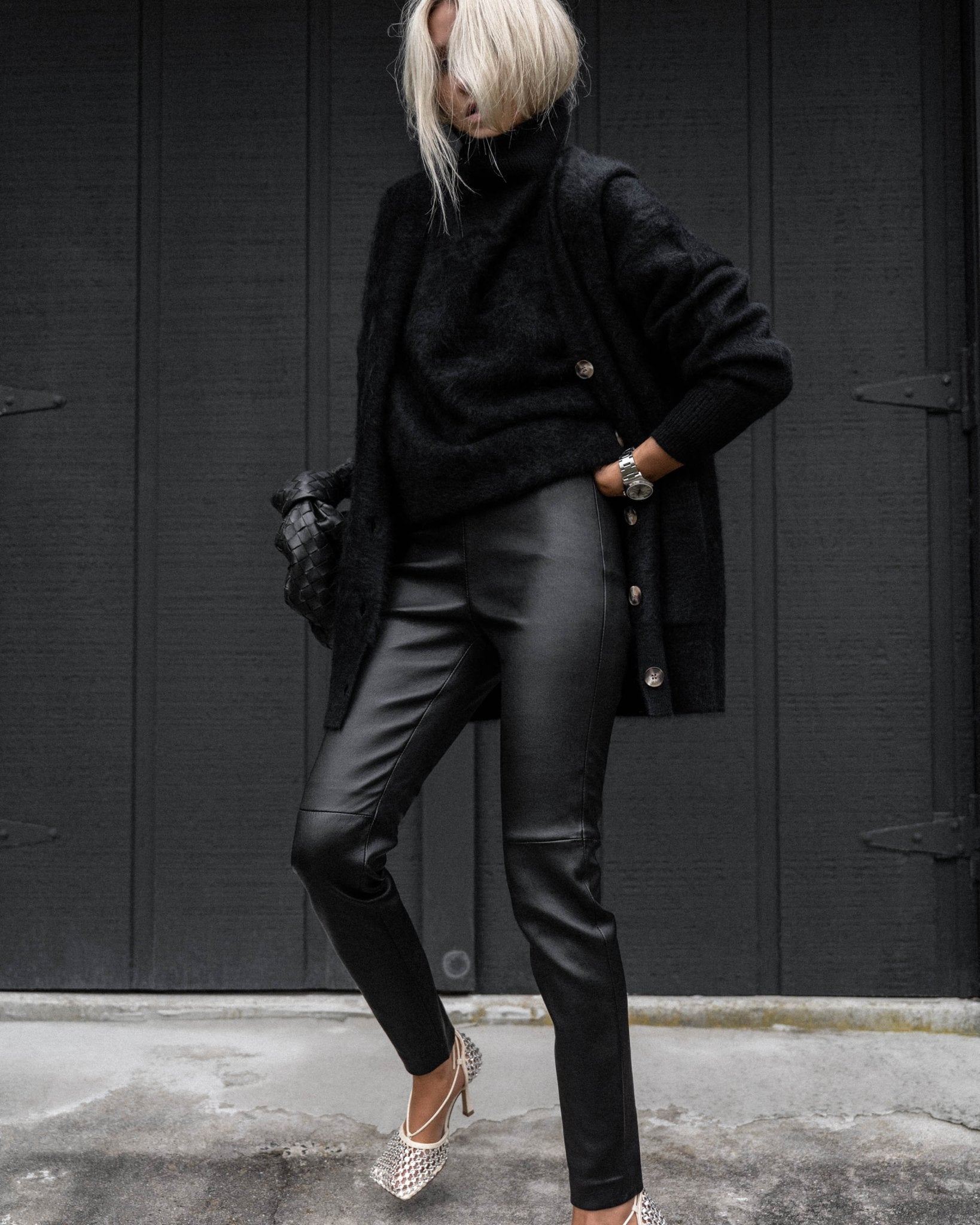 CIGARETTE STRETCH LEATHER PANT - OLIVIA SHEED