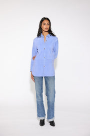 CORNFLOWER SUEDE SHIRT - OLIVIA SHEED