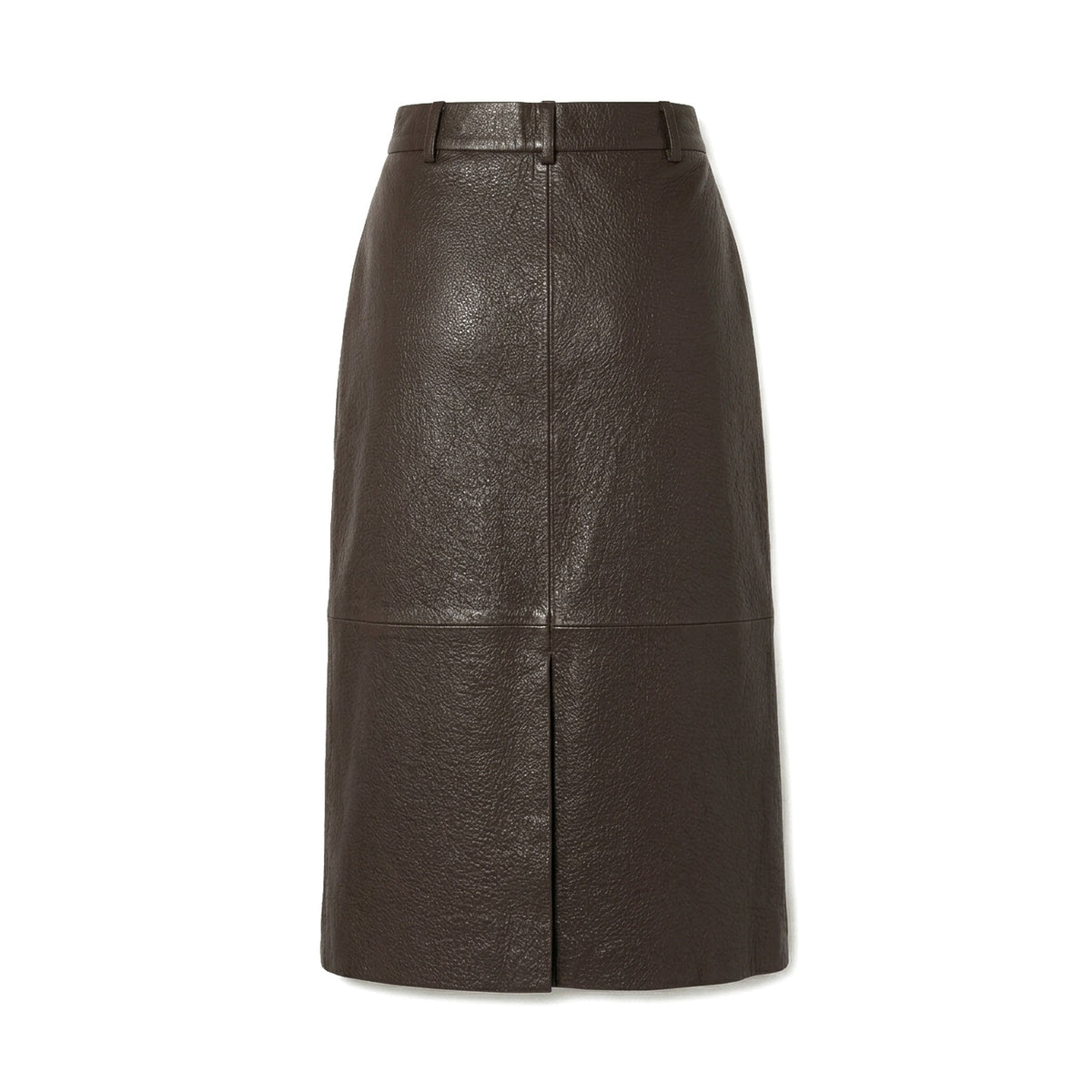 ESPRESSO A LINE PEBBLE LEATHER SKIRT - OLIVIA SHEED