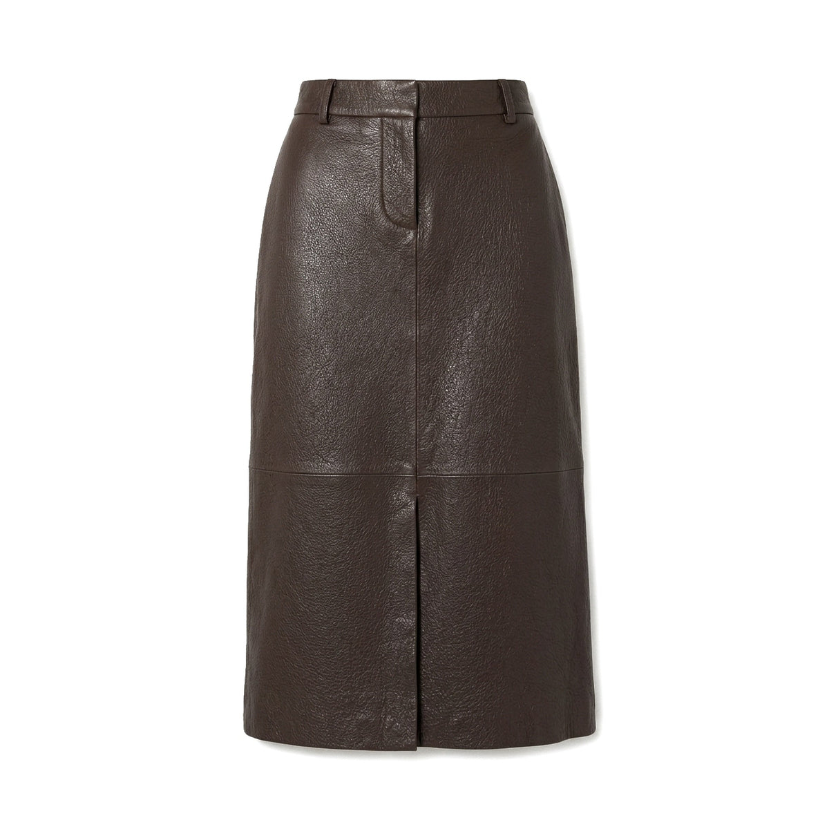 ESPRESSO A LINE PEBBLE LEATHER SKIRT - OLIVIA SHEED