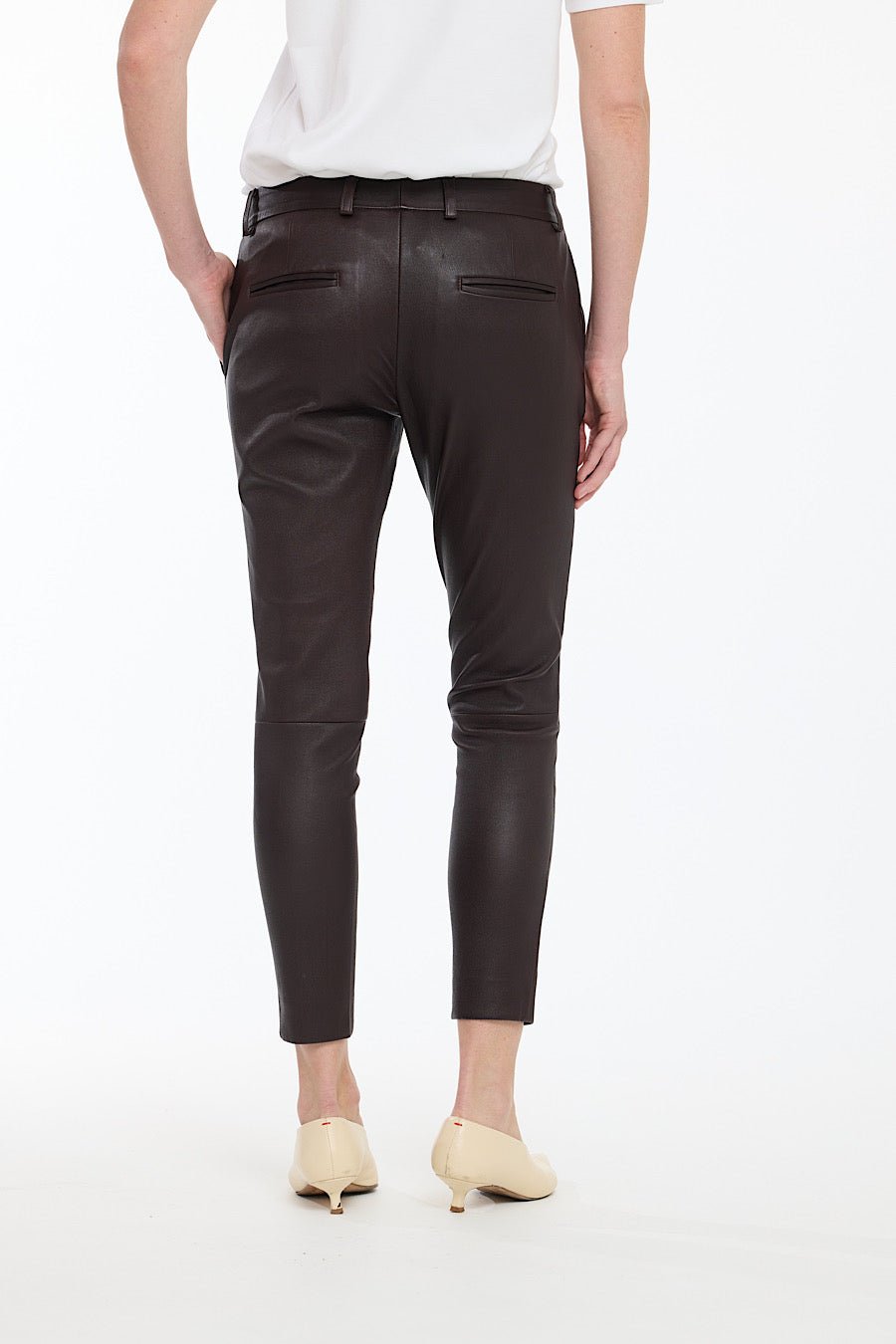 ESPRESSO STRETCH LEATHER BOYFRIEND - OLIVIA SHEED