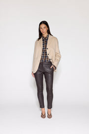 ESPRESSO STRETCH LEATHER BOYFRIEND - OLIVIA SHEED