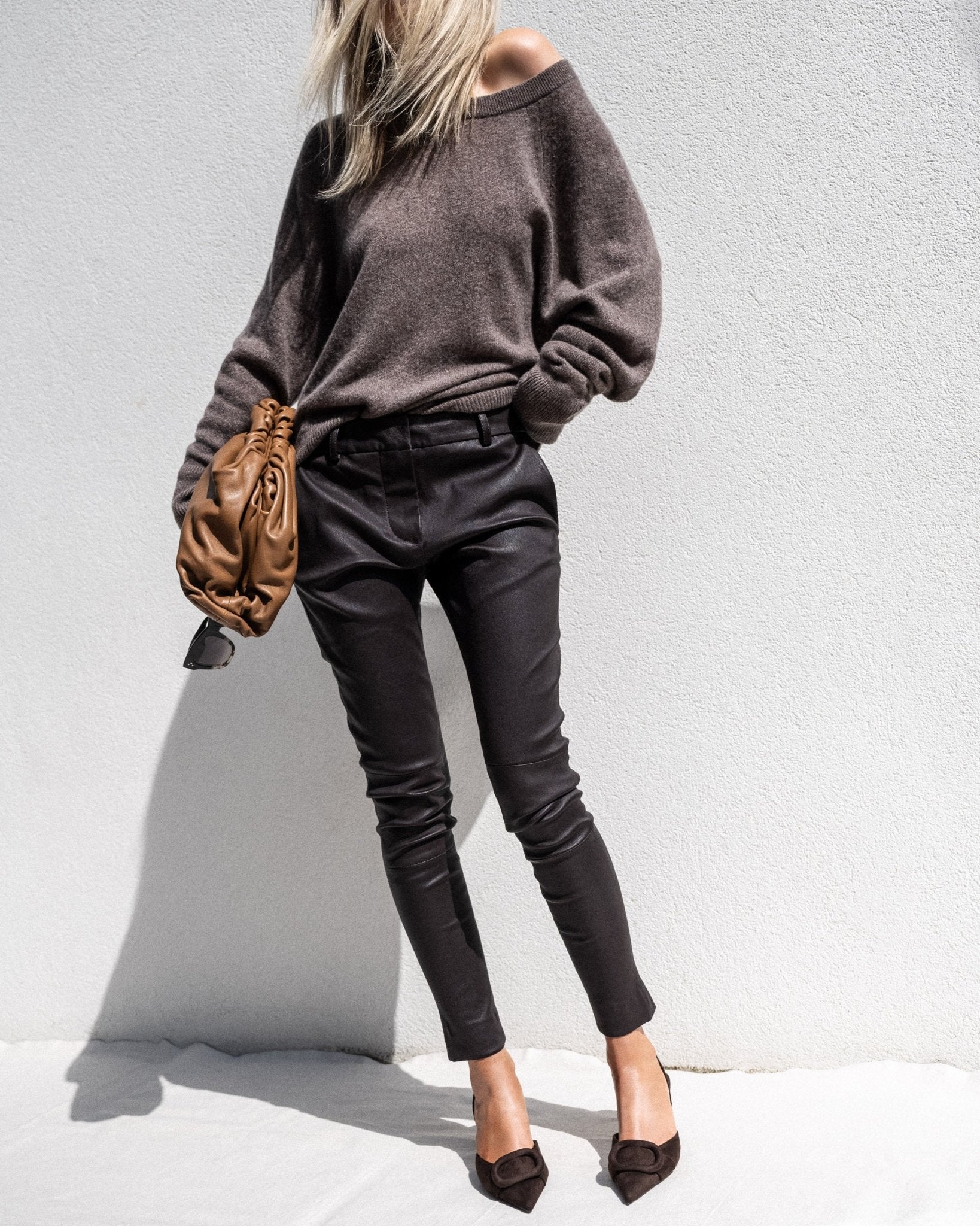 ESPRESSO STRETCH LEATHER BOYFRIEND - OLIVIA SHEED