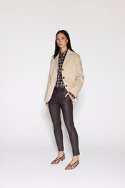 ESPRESSO STRETCH LEATHER BOYFRIEND - OLIVIA SHEED