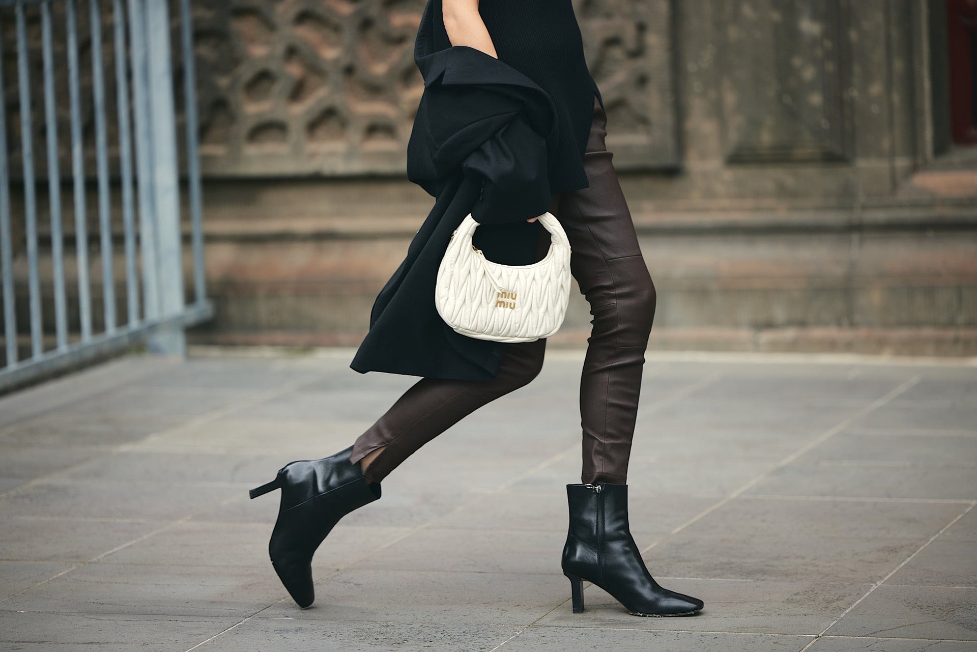 ESPRESSO STRETCH LEATHER JOGGER - OLIVIA SHEED