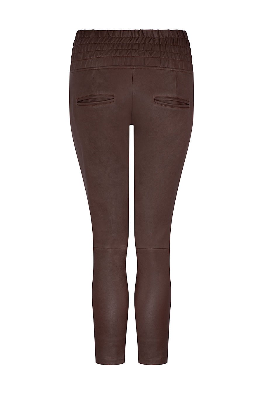ESPRESSO STRETCH LEATHER JOGGER - OLIVIA SHEED