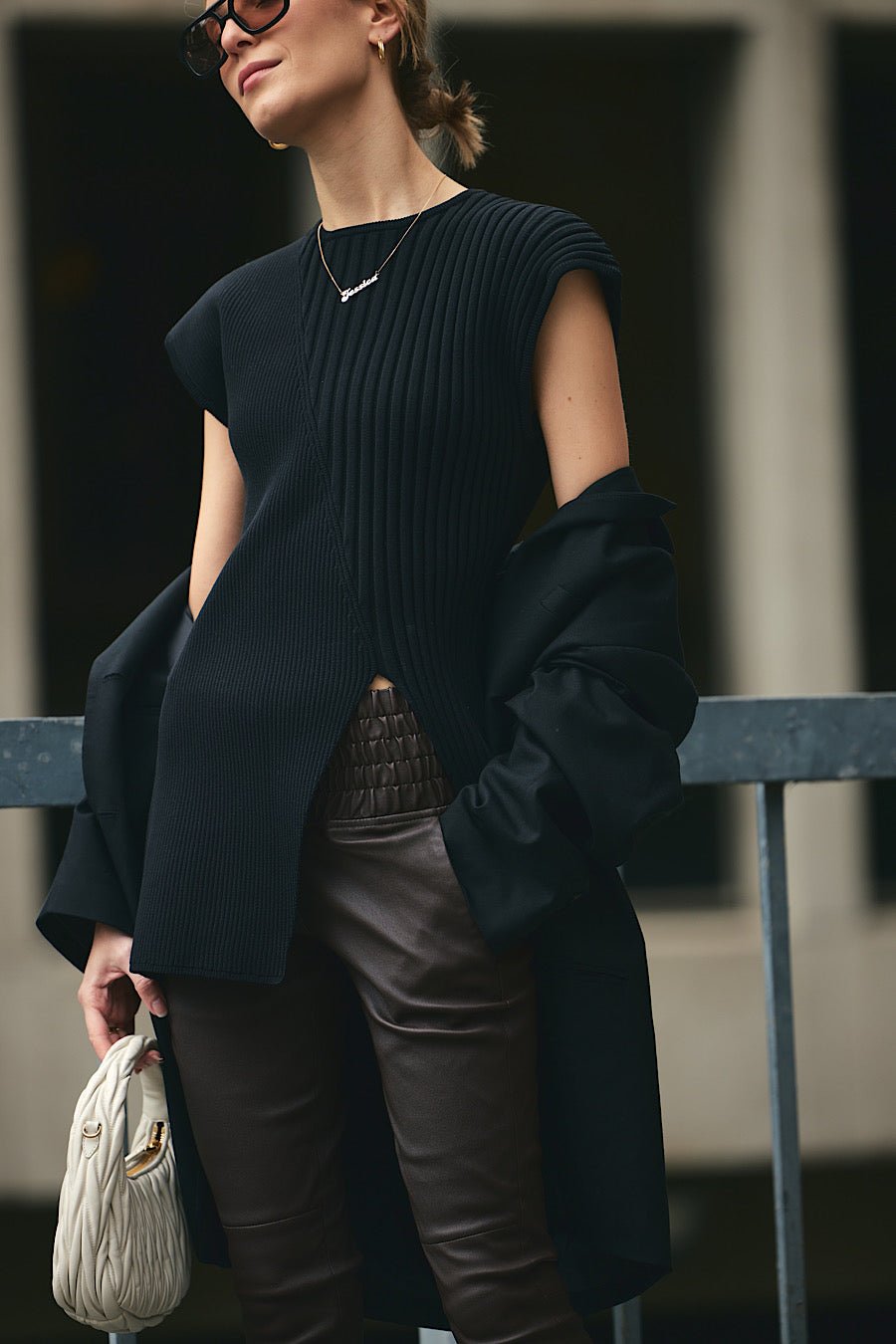 ESPRESSO STRETCH LEATHER JOGGER - OLIVIA SHEED