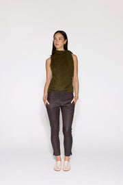 ESPRESSO STRETCH LEATHER JOGGER - OLIVIA SHEED