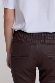 ESPRESSO STRETCH LEATHER JOGGER - OLIVIA SHEED