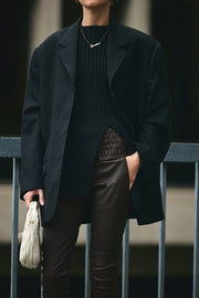 ESPRESSO STRETCH LEATHER JOGGER - OLIVIA SHEED