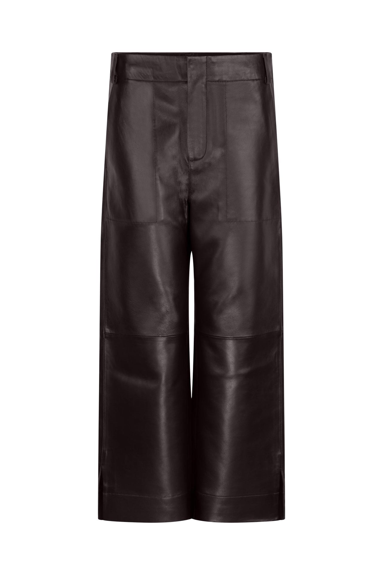 ESPRESSO WIDE LEG LEATHER PANT - OLIVIA SHEED