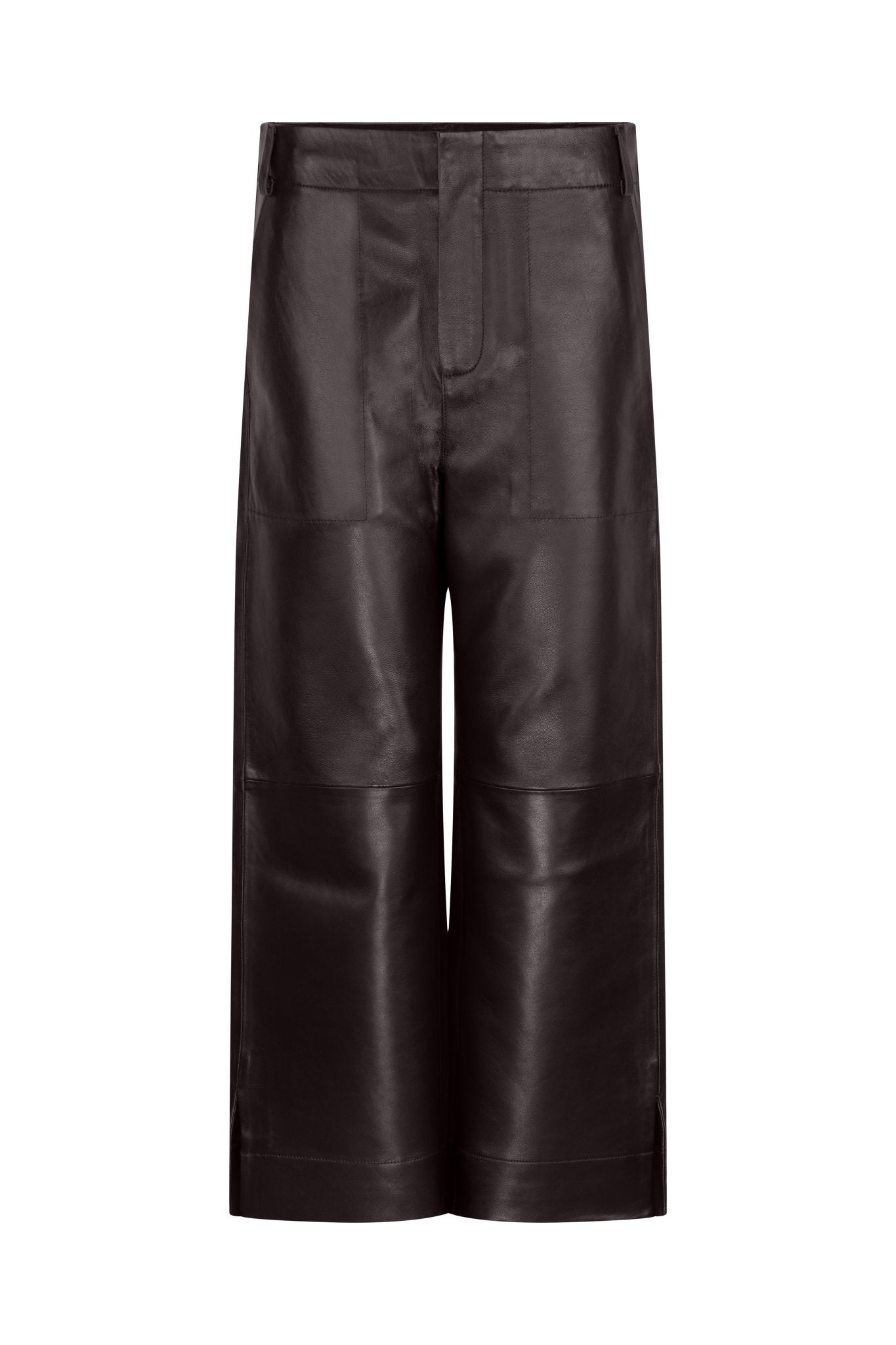 ESPRESSO WIDE LEG LEATHER PANT - OLIVIA SHEED
