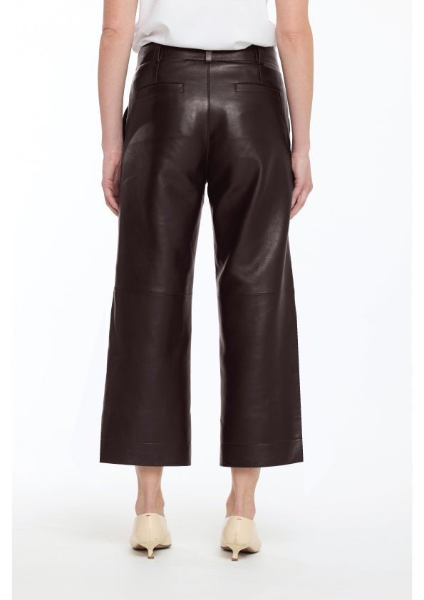 ESPRESSO WIDE LEG LEATHER PANT - OLIVIA SHEED