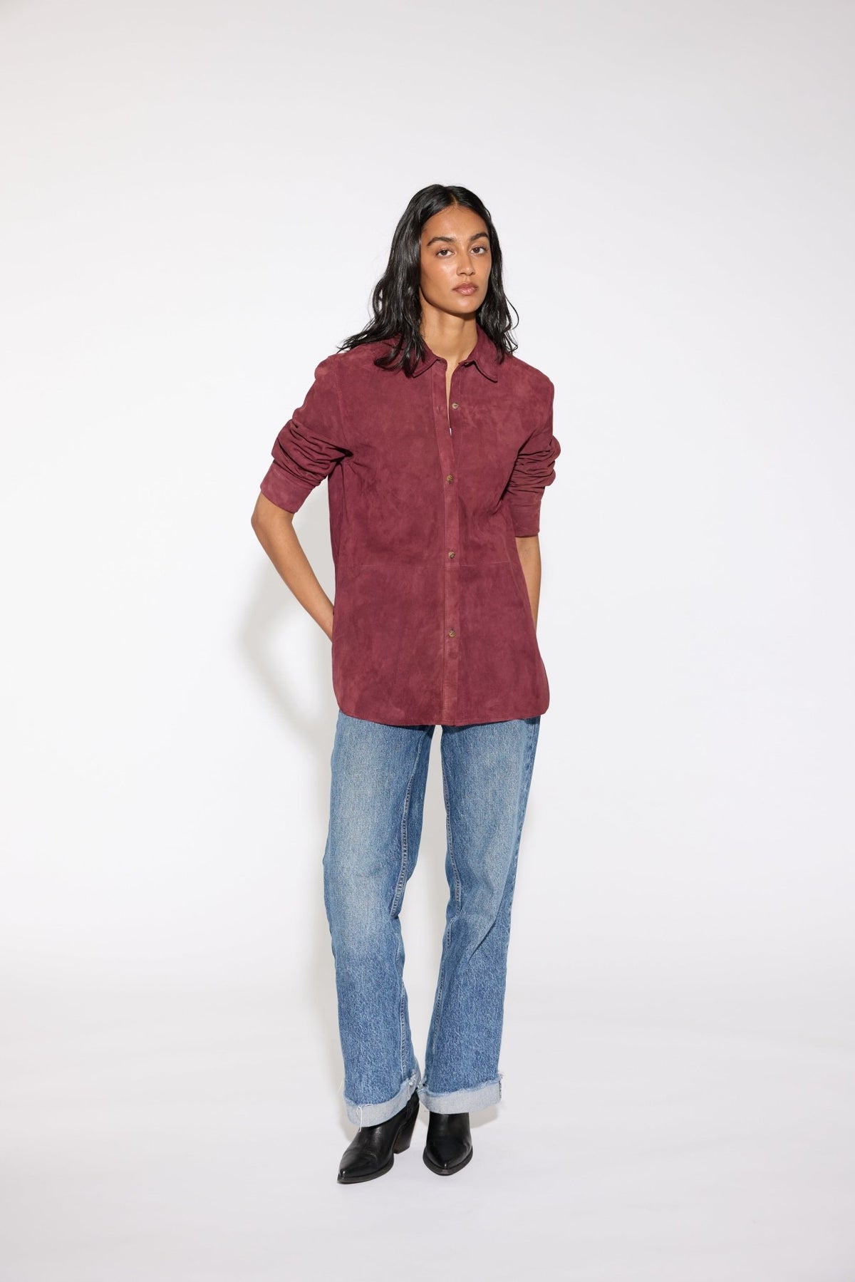MULBERRY SUEDE SHIRT - OLIVIA SHEED