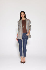 NAVY STRETCH LEATHER BOYFRIEND - OLIVIA SHEED
