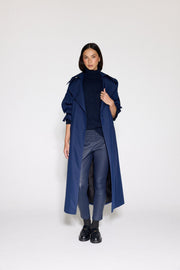 NAVY STRETCH LEATHER JOGGER - OLIVIA SHEED