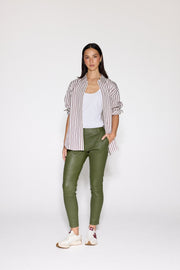 OLIVE STRETCH LEATHER BOYFRIEND - OLIVIA SHEED