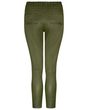 OLIVE STRETCH LEATHER JOGGER - OLIVIA SHEED