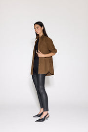 PECAN SUEDE SHIRT - OLIVIA SHEED