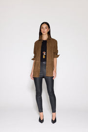 PECAN SUEDE SHIRT - OLIVIA SHEED