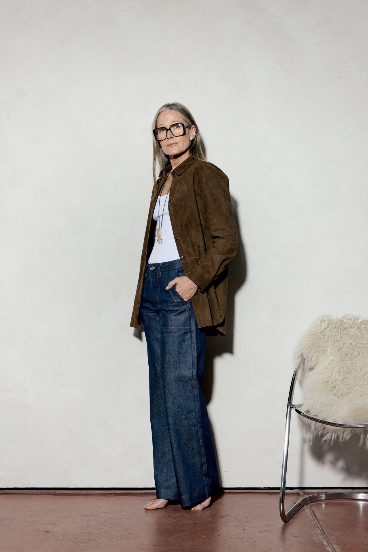PECAN SUEDE SHIRT - OLIVIA SHEED