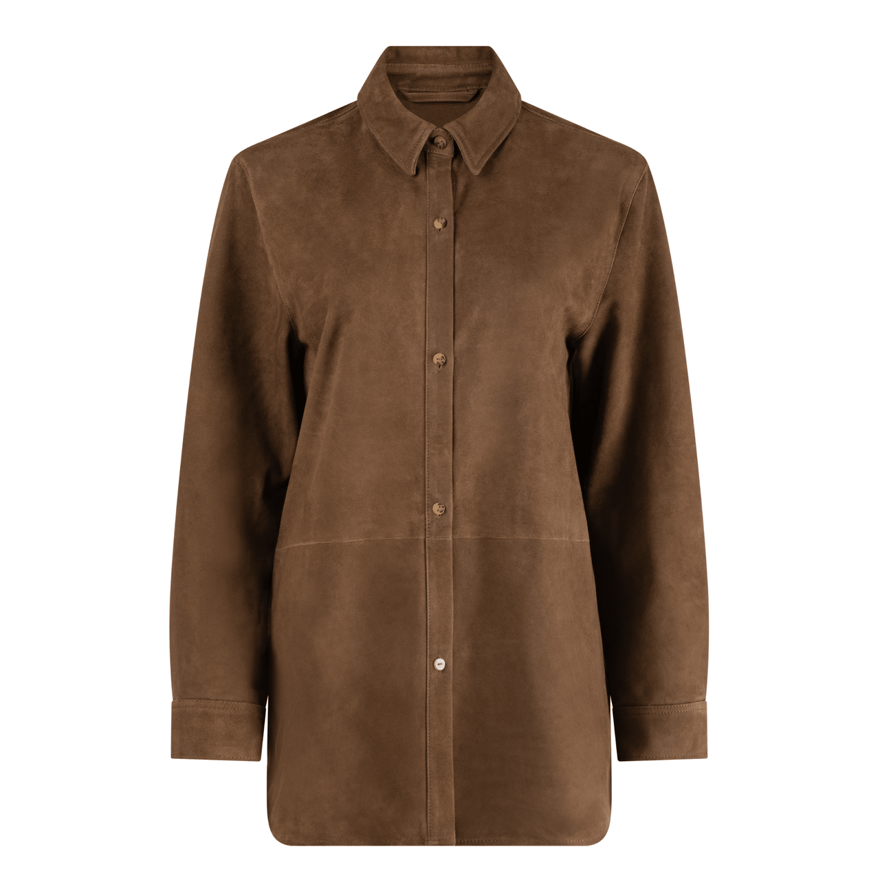 PECAN SUEDE SHIRT - OLIVIA SHEED