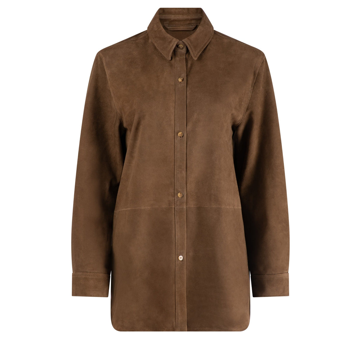 PECAN SUEDE SHIRT - OLIVIA SHEED
