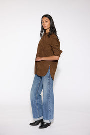 PECAN SUEDE SHIRT - OLIVIA SHEED