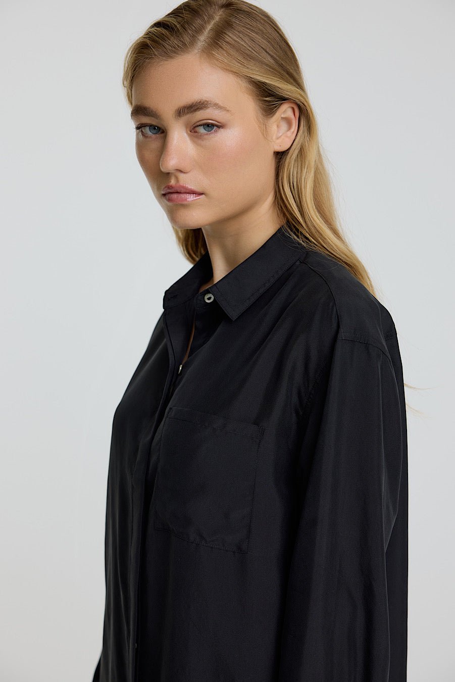 RUE SILK SHIRT BLACK - OLIVIA SHEED