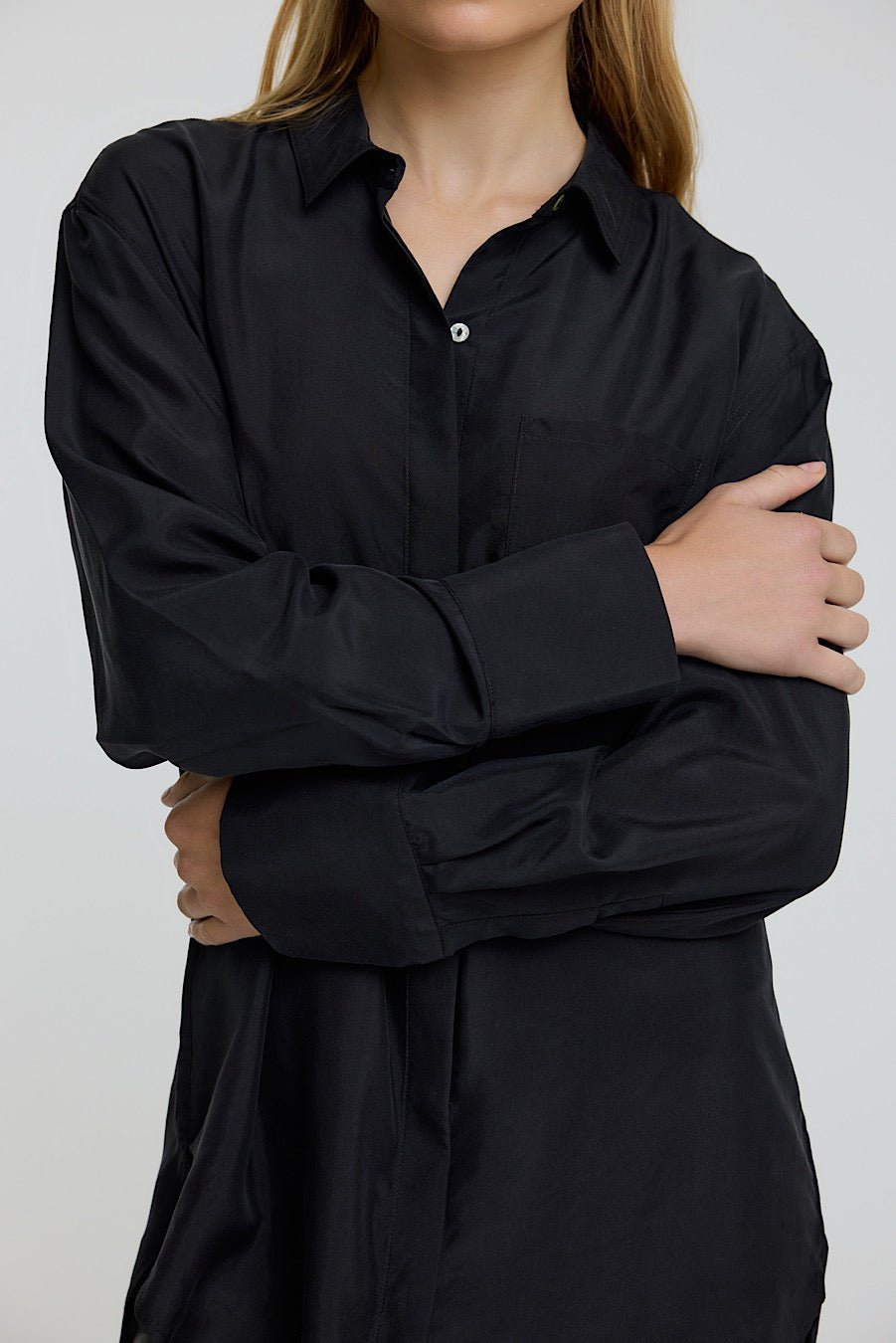 RUE SILK SHIRT BLACK - OLIVIA SHEED