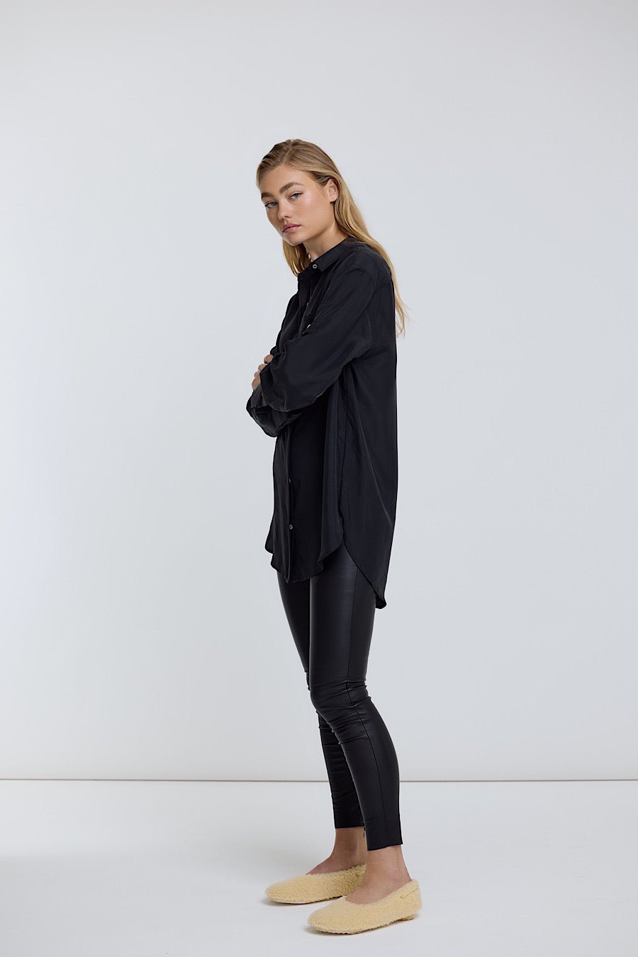 RUE SILK SHIRT BLACK - OLIVIA SHEED