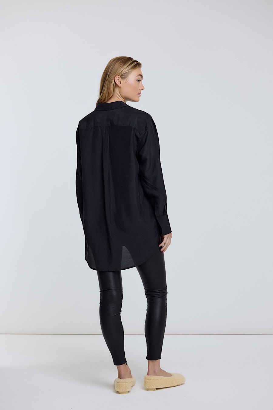 RUE SILK SHIRT BLACK - OLIVIA SHEED
