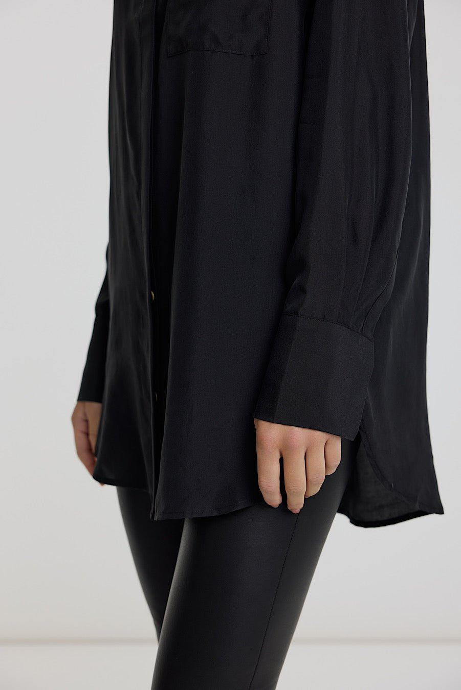 RUE SILK SHIRT BLACK - OLIVIA SHEED