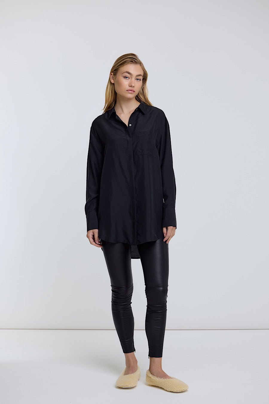 RUE SILK SHIRT BLACK - OLIVIA SHEED