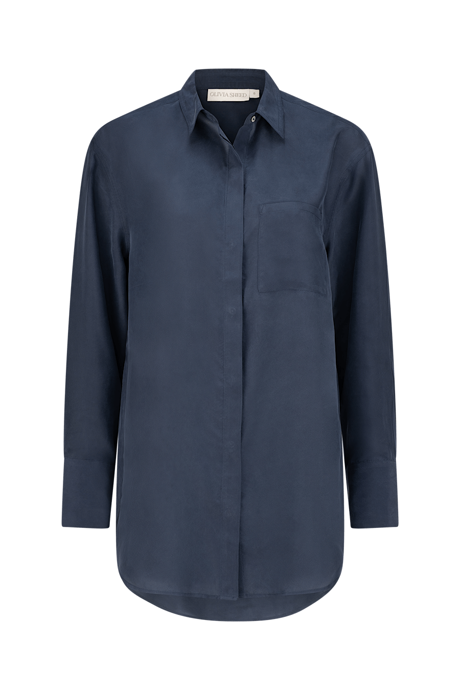 RUE SILK SHIRT NAVY - OLIVIA SHEED