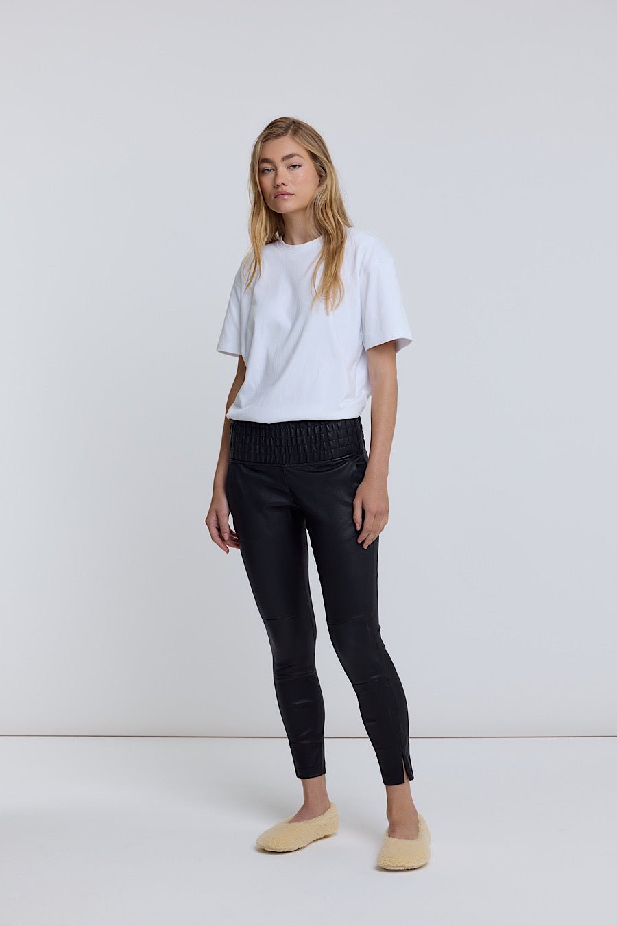 STRETCH LEATHER JOGGER - OLIVIA SHEED