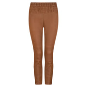 CAMEL STRETCH LEATHER JOGGER - OLIVIA SHEED