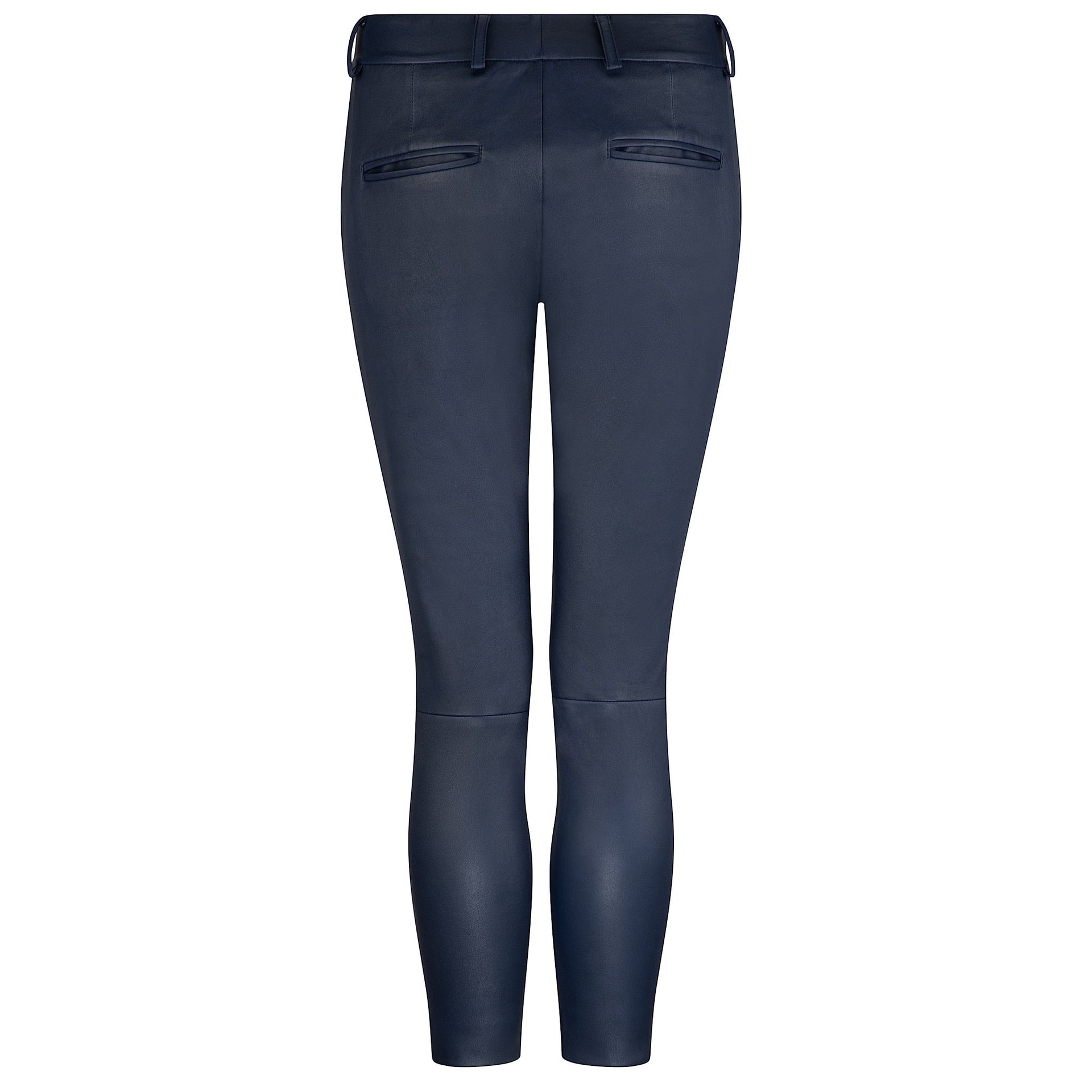 NAVY STRETCH LEATHER BOYFRIEND - OLIVIA SHEED